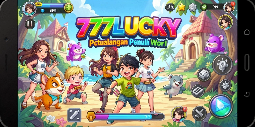 Screenshot gameplay 777LUCKY yang menampilkan karakter menarik dalam pertempuran anime.
