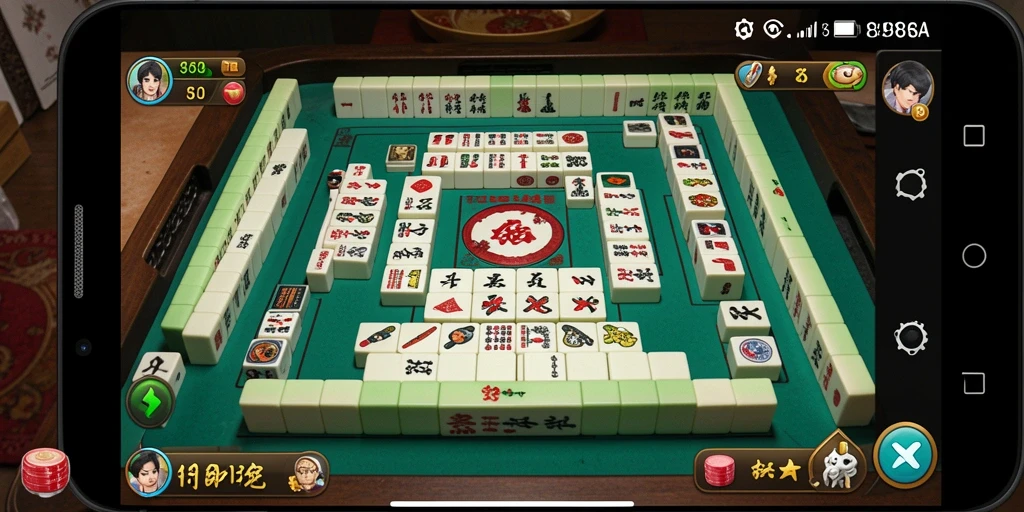 Tangkapan layar utama 898A menunjukkan gameplay Mahjong yang menantang dan menarik.