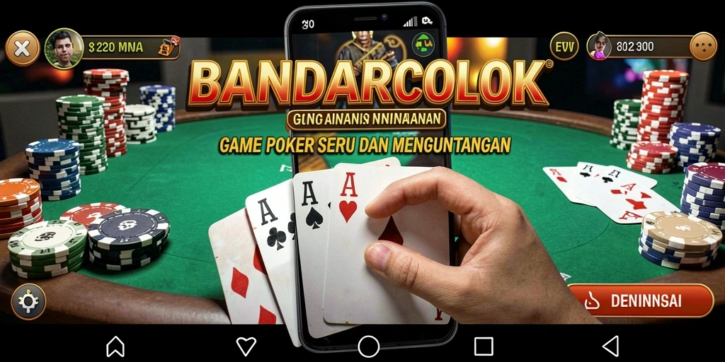 Tampilan gameplay poker yang mendebarkan di BANDARCOLOK.