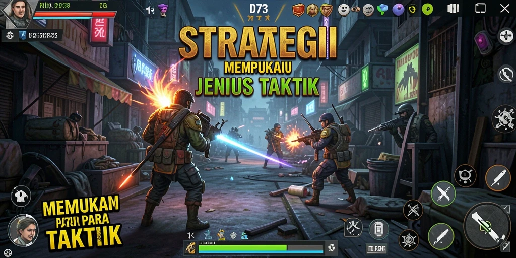 Tampilan strategi epik saat bertempur dalam D73.