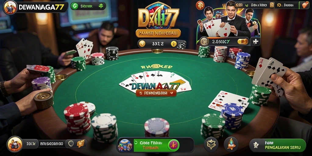 Tampilan menarik dari gameplay Poker di DEWANAGA77.