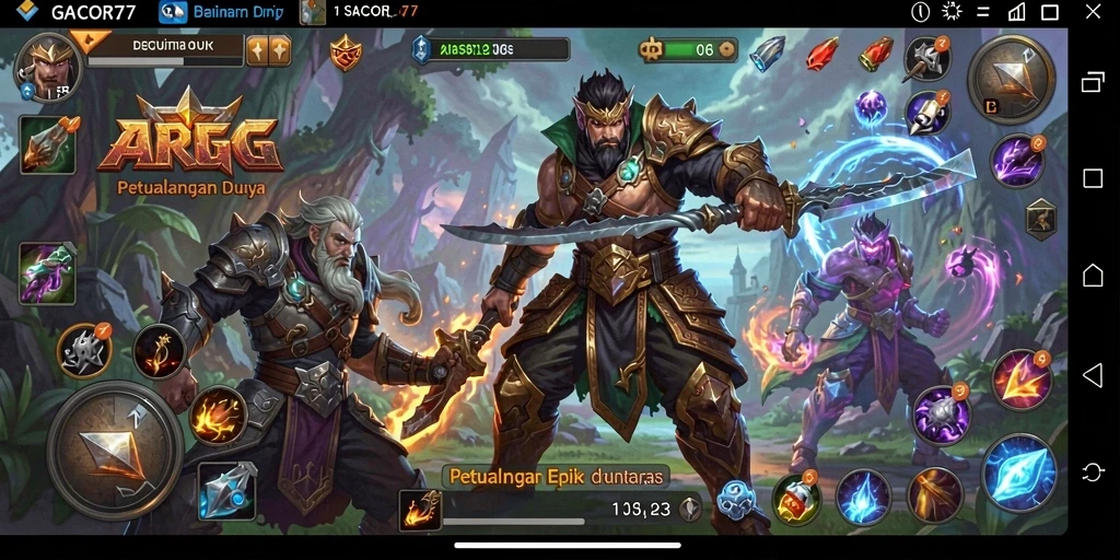 Screenshot utama GACOR77 menampilkan aksi pertarungan mendebarkan dalam dunia ARPG.