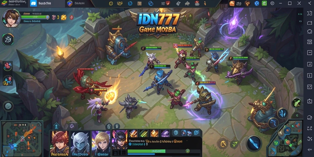 Screenshot aksi seru permainan MOBA IDN777.