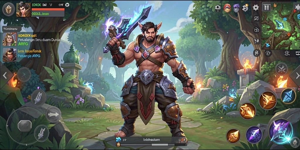 Tampilan seru gameplay ARPG dalam IDROK menampilkan aksi seru.
