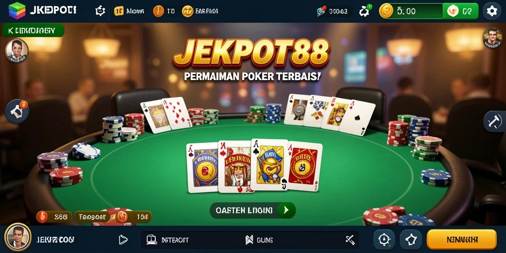 Tampilan gameplay JEKPOT88 yang mengesankan dalam permainan Poker.