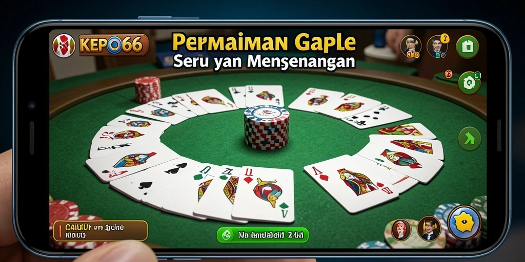 Screenshot gameplay KEPO66 menampilkan suasana seru bermain Gaple.