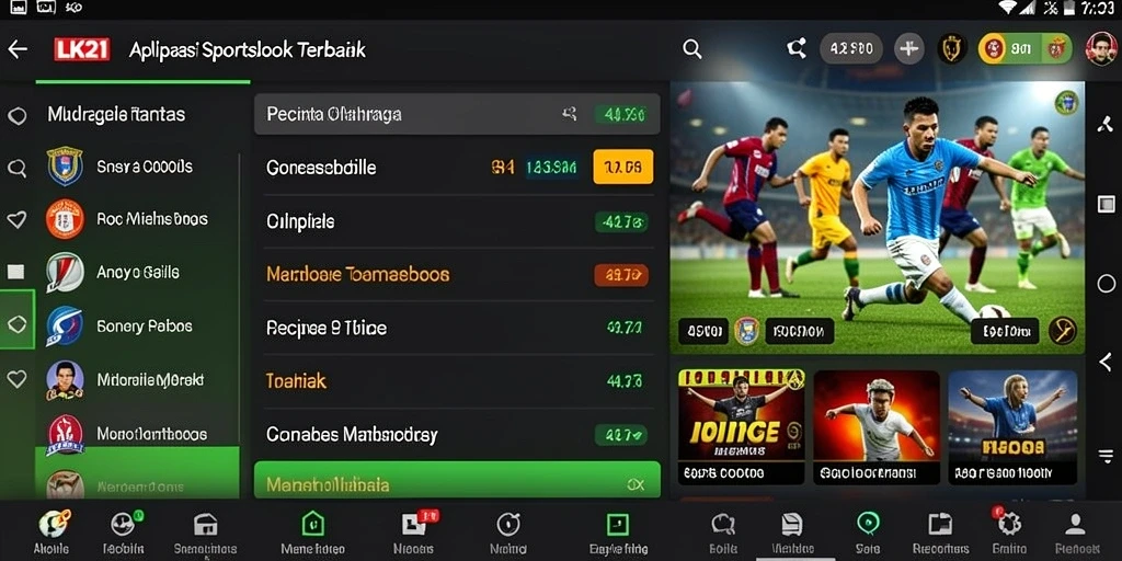 Screenshot gameplay LK21 menunjukkan taruhan olahraga yang menarik.