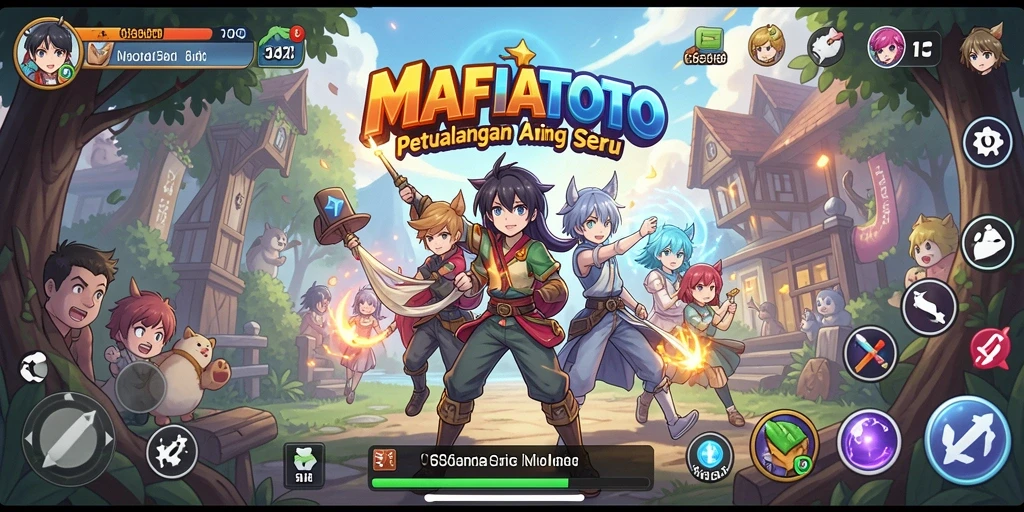 Screenshot gameplay MAFIATOTO menunjukkan aksi seru karakter anime.