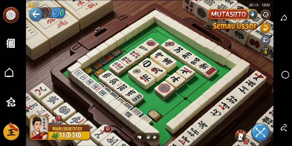 Screenshot gameplay MOBIL MUTASITOTO menampilkan serunya bermain Mahjong.