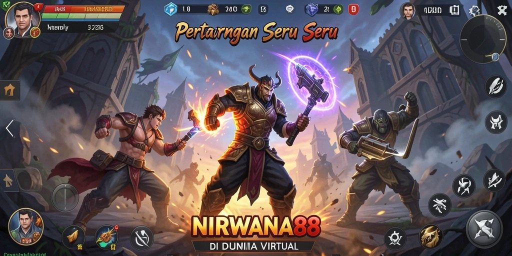 Tampilan pertarungan seru dalam gameplay NIRWANA88.
