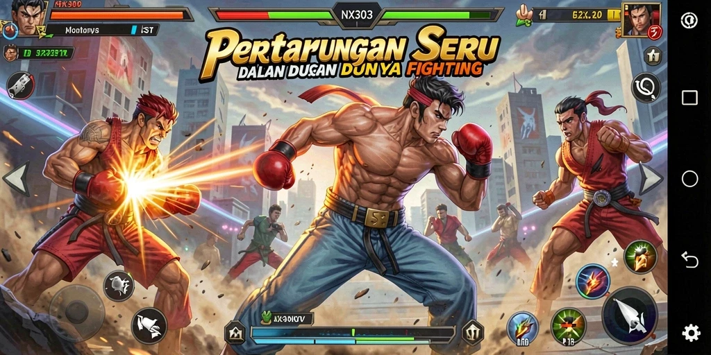 Gameplay seru dengan pertarungan karakter yang beragam di NX303.