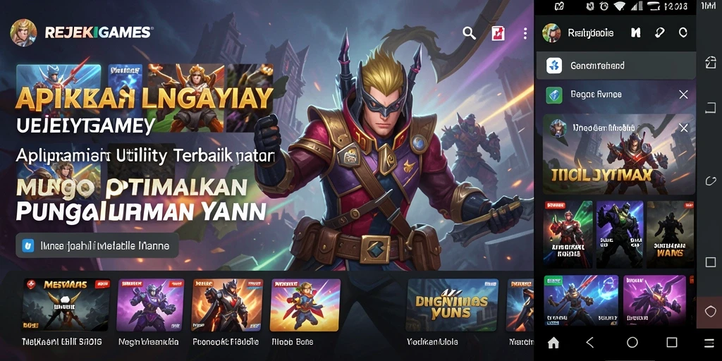 Tampilan aplikasi REJEKIGAMES dengan fitur Utility yang memudahkan.