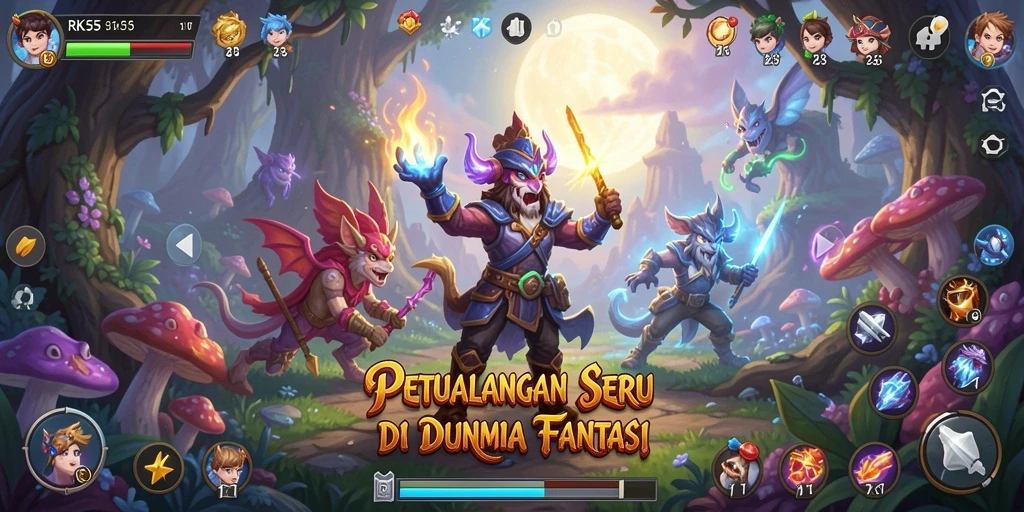 Tampilan gameplay seru dalam petualangan menantang RK55.