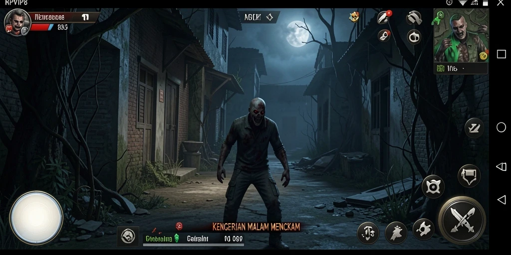 Tampilan gameplay RPVIP8 menampilkan suasana horor yang mencekam.