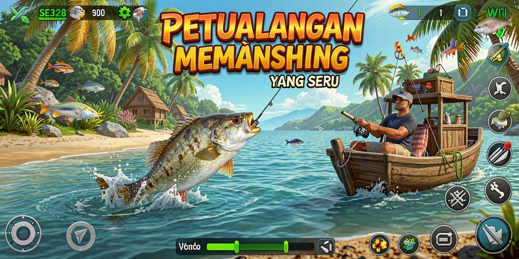 Gameplay seru dalam SE328 dengan aksi memancing mendebarkan