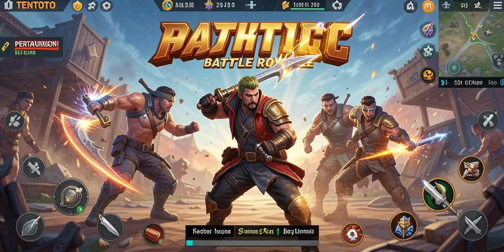 Tampilan seru dari gameplay TENTOTO di arena Battle Royale.