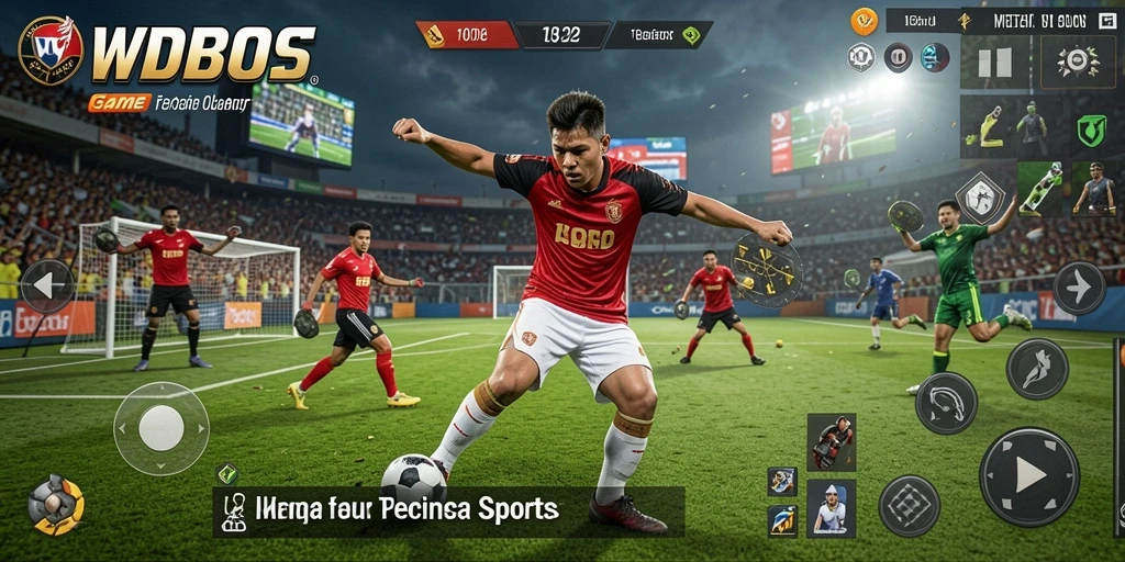 Screenshot gameplay WDBOS saat pertandingan olahraga seru.