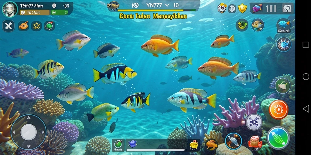 Screenshot gameplay YN777 yang menampilkan keseruan dalam menembak ikan.